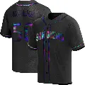Men's No.50 Adrian Morejon San Diego Padres Black Replica Holographic Alternate Jersey