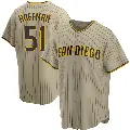 Men's No.51 Trevor Hoffman San Diego Padres Sand/Brown Replica Alternate Jersey