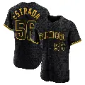 Men's No.56 Jeremiah Estrada San Diego Padres Black Authentic Snake Skin City Jersey
