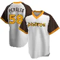 Men's No.58 Wandy Peralta San Diego Padres White Replica Home Cooperstown Collection Jersey
