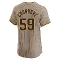 Men's No.59 Tom Cosgrove San Diego Padres Brown Elite Alternate Jersey