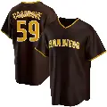 Men's No.59 Tom Cosgrove San Diego Padres Brown Replica Road Jersey