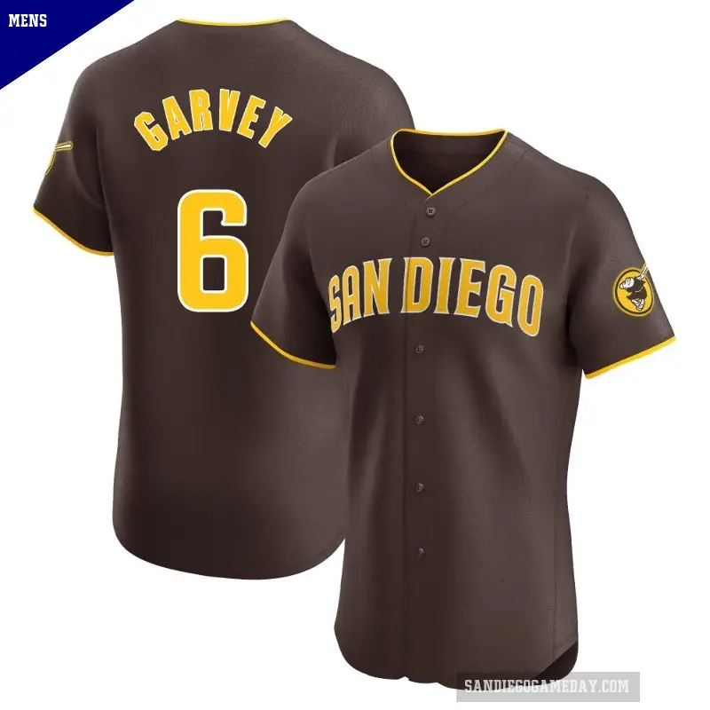 Men's No.6 Steve Garvey San Diego Padres Brown Elite Road Vapor Premier Jersey