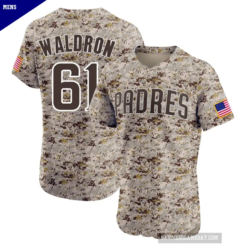 Men's No.61 Matt Waldron San Diego Padres Camo Elite Alternate Vapor Premier Jersey