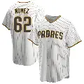 Men's No.62 Juan Nunez San Diego Padres White/Brown Replica Home Jersey