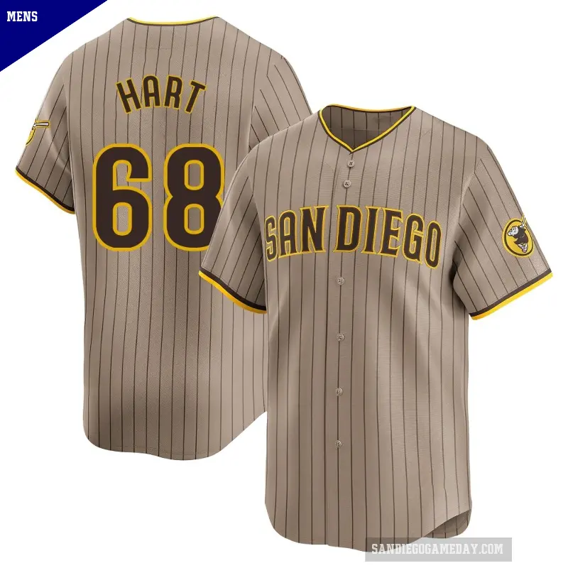 Men's No.68 Kyle Hart San Diego Padres Limited Tan Alternate Jersey