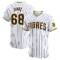 Men's No.68 Kyle Hart San Diego Padres White Elite Home Patch Jersey