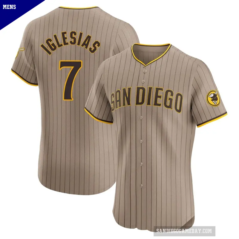 Men's No.7 Jose Iglesias San Diego Padres Brown Elite Alternate Jersey