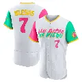 Men's No.7 Jose Iglesias San Diego Padres White Authentic 2022 City Connect Jersey