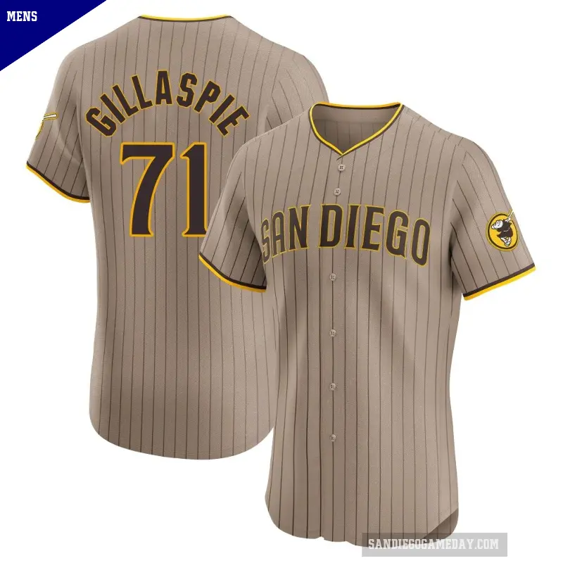 Men's No.71 Logan Gillaspie San Diego Padres Brown Elite Alternate Jersey