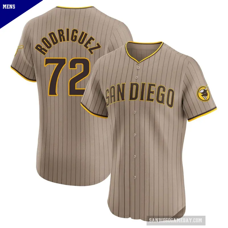 Men's No.72 Bradgley Rodriguez San Diego Padres Brown Elite Alternate Jersey