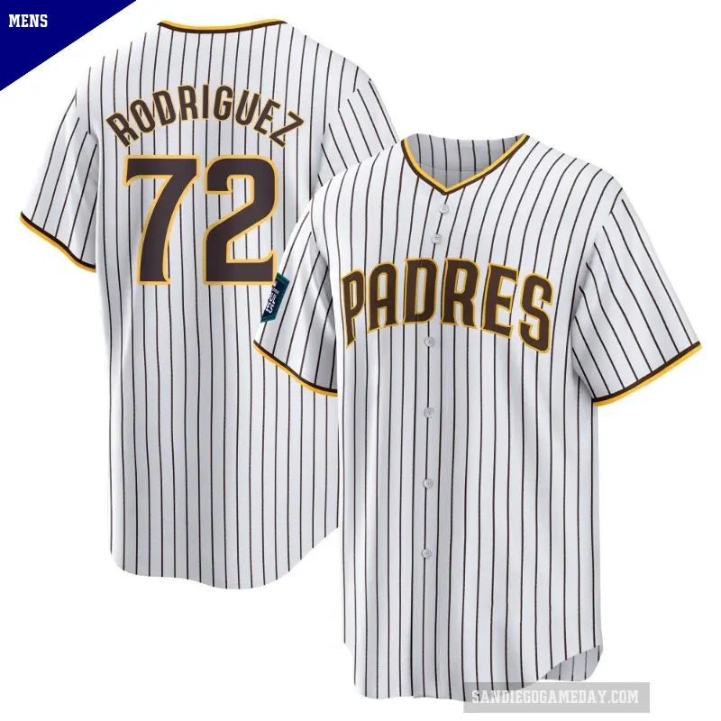 Men's No.72 Bradgley Rodriguez San Diego Padres White Replica 2024 World Tour Seoul Series Home Jersey