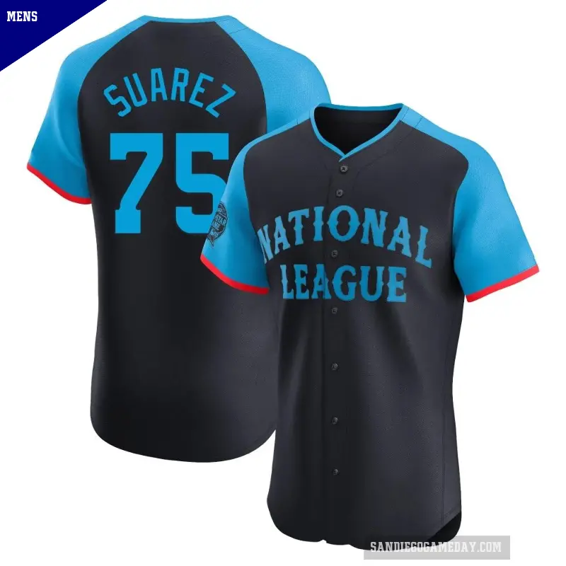 Men's No.75 Robert Suarez San Diego Padres Navy Elite National League 2024 All-Star Game Jersey