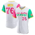 Men's No.76 Jhony Brito San Diego Padres White Authentic 2022 City Connect Jersey