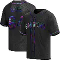 Men's No.84 Dylan Cease San Diego Padres Black Replica Holographic Alternate Jersey