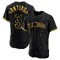 Men's No.9 Benito Santiago San Diego Padres Black Authentic Snake Skin City Jersey
