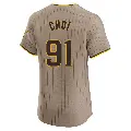 Men's No.91 Ji Man Choi San Diego Padres Brown Elite Alternate Jersey