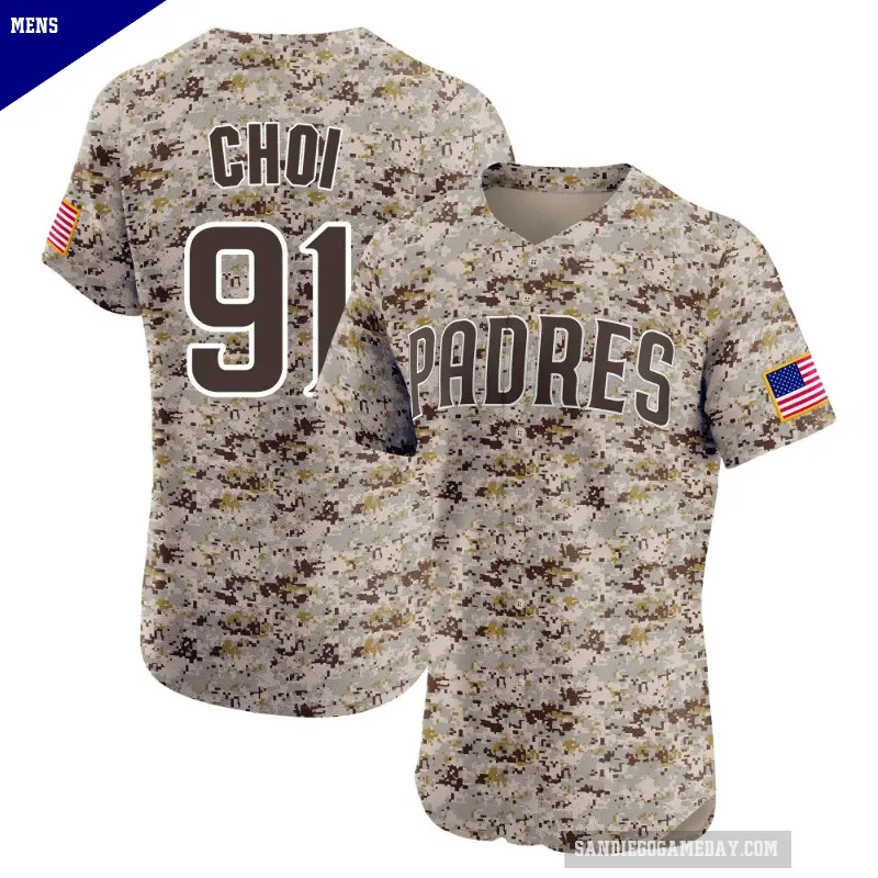 Men's No.91 Ji Man Choi San Diego Padres Camo Elite Alternate Vapor Premier Jersey
