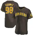 Men's No.98 Randy Vasquez San Diego Padres Brown Authentic Road Jersey