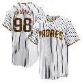Men's No.98 Randy Vasquez San Diego Padres White Replica 2024 World Tour Seoul Series Home Jersey