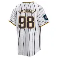 Men's No.98 Randy Vasquez San Diego Padres White Replica 2024 World Tour Seoul Series Home Jersey