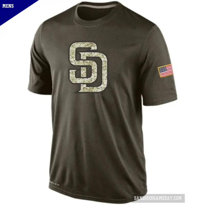 Men's San Diego Padres Olive Dri-Fit Salute To Service KO Performance T-Shirt