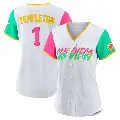 Women's No.1 Garry Templeton San Diego Padres White Authentic 2022 City Connect Jersey