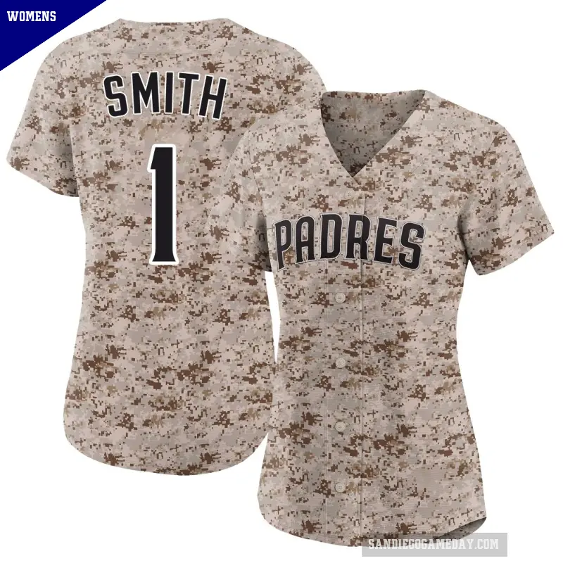 Women's No.1 Ozzie Smith San Diego Padres Camo Limited 2nd Alternate Jersey