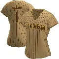 Women's No.1 Yuki Matsui San Diego Padres Tan/Brown Replica Alternate Jersey