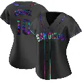 Women's No.10 Yuli Gurriel San Diego Padres Black Replica Holographic Alternate Jersey
