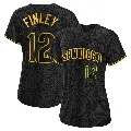 Women's No.12 Steve Finley San Diego Padres Black Authentic Snake Skin City Jersey