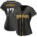 Women's No.17 Oscar Gamble San Diego Padres Gold Replica Black en Alternate Jersey