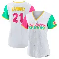 Women's No.21 Ken Caminiti San Diego Padres White Authentic 2022 City Connect Jersey