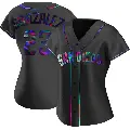 Women's No.23 Adrian Gonzalez San Diego Padres Black Replica Holographic Alternate Jersey