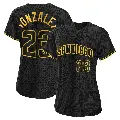 Women's No.23 Adrian Gonzalez San Diego Padres Black Replica Snake Skin City Jersey