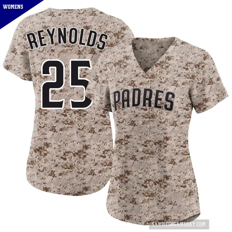 Women's No.25 Sean Reynolds San Diego Padres Camo Limited 2nd Alternate Jersey