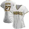 Women's No.27 Manuel Castro San Diego Padres White/Brown Authentic Home Jersey