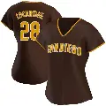 Women's No.28 Brandon Lockridge San Diego Padres Brown Authentic Road Jersey