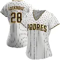 Women's No.28 Brandon Lockridge San Diego Padres White/Brown Replica Home Jersey