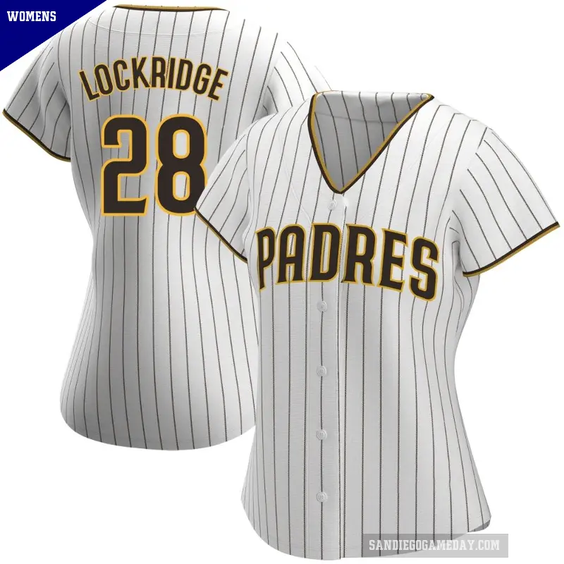 Women's No.28 Brandon Lockridge San Diego Padres White/Brown Replica Home Jersey