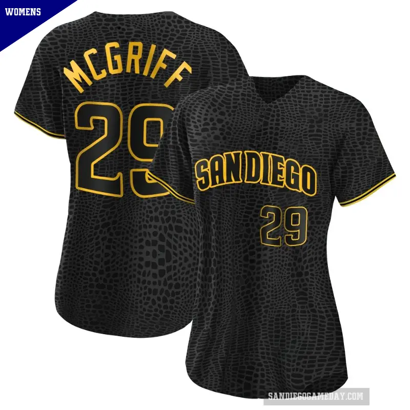 Women's No.29 Fred Mcgriff San Diego Padres Black Replica Snake Skin City Jersey