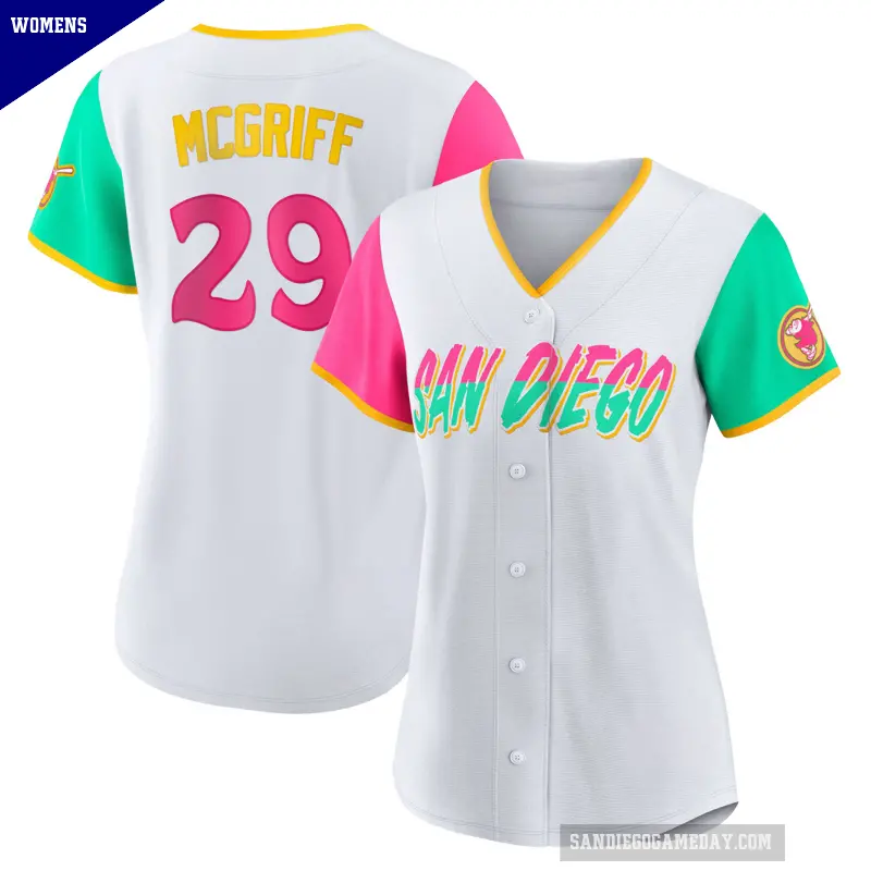 Women's No.29 Fred Mcgriff San Diego Padres White Replica 2022 City Connect Jersey