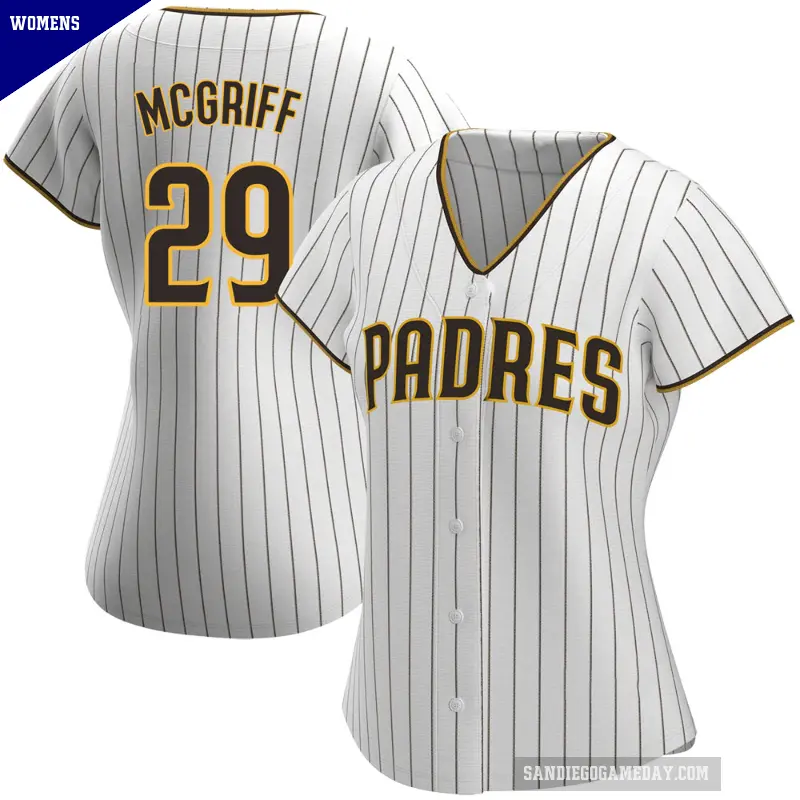 Women's No.29 Fred Mcgriff San Diego Padres White/Brown Replica Home Jersey