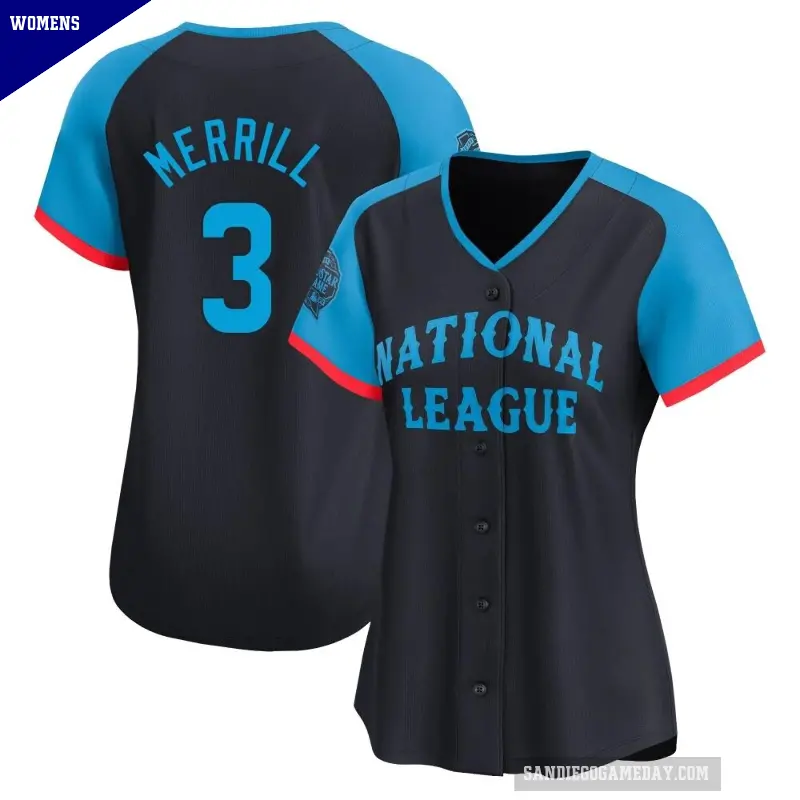 Women's No.3 Jackson Merrill San Diego Padres Navy Limited National League 2024 All-Star Game Jersey