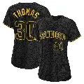 Women's No.30 Derrel Thomas San Diego Padres Black Authentic Snake Skin City Jersey