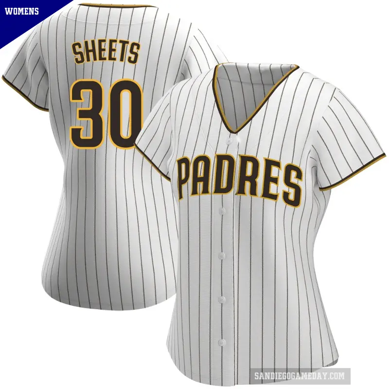 Women's No.30 Gavin Sheets San Diego Padres White/Brown Authentic Home Jersey