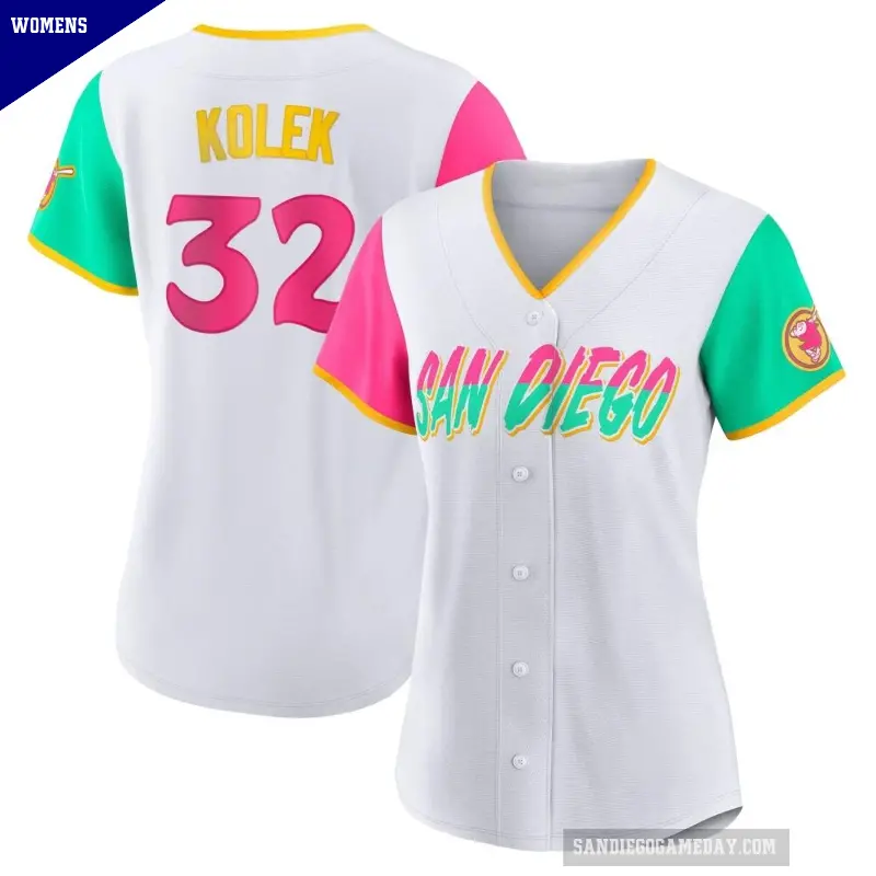 Women's No.32 Stephen Kolek San Diego Padres White Replica 2022 City Connect Jersey