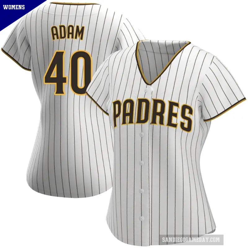 Women's No.40 Jason Adam San Diego Padres White/Brown Replica Home Jersey