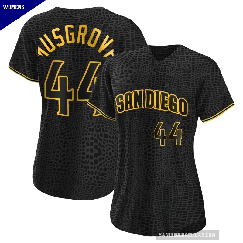 Women's No.44 Joe Musgrove San Diego Padres Black Authentic Snake Skin City Jersey