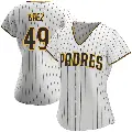 Women's No.49 Michel Baez San Diego Padres White/Brown Replica Home Jersey
